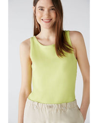 Oui - Tank Top in Lime - Close View