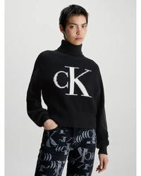 Calvin Klein - Blown Up CK Loose Sweater in Black - Front View