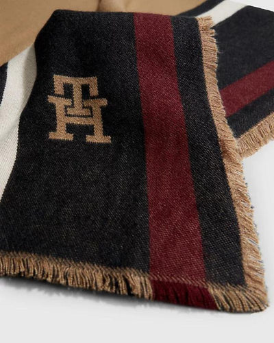 Tommy Hilfiger - Feminine Large Square Scarf in Khaki - Close View