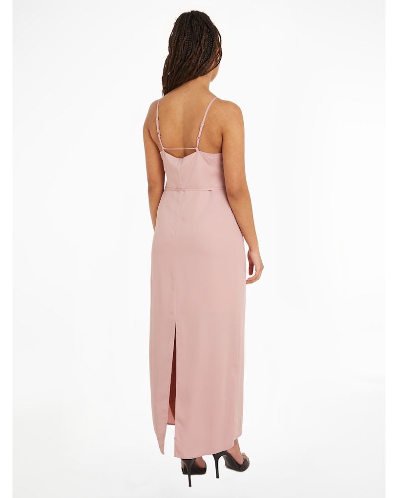 Calvin Klein - Recycled CDC Midi Slip Dress in Mauve - Rear View