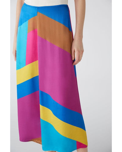 Oui - Midi Skirt in Blue - Close View