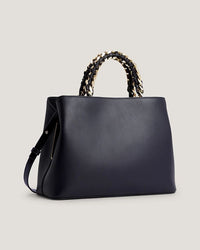 Tommy Hilfiger - Feminine Medium Satchel Bag in Navy - Rear View