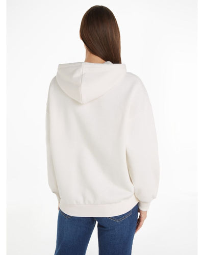 Tommy Hilfiger - SMD Regular Tartan Crewneck Hoodie in Off White - Rear View