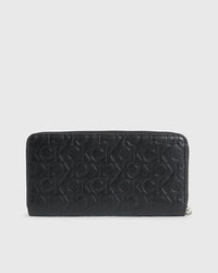 Calvin Klein - Large Zip-Around Wallet with Slip in Black - Rear View
