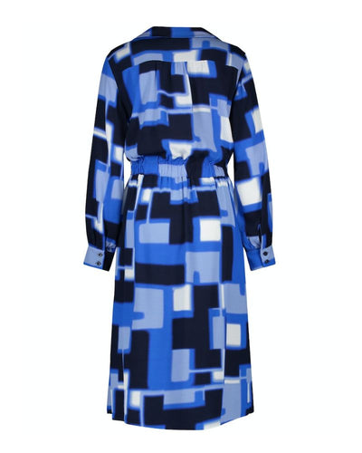 Gerry Weber - V-Neck Midi Dress in Blue - Rear View