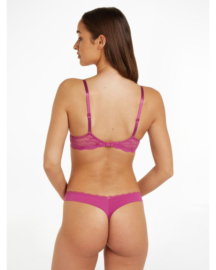 Calvin Klein - Light Lined Plunge Bra in Magenta - Rear View