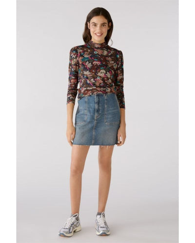 Oui - Shirt in Brown - Front View