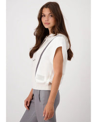 Monari - SS Jumper with Hood in Champagne - Side View