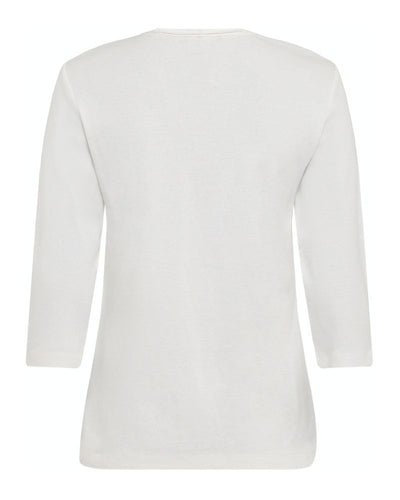 Olsen - Long Sleeve T-Shirt in Off White - Rear View