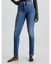 Calvin Klein - High Rise Super Skinny Ankle Jeans in Denim - Front View