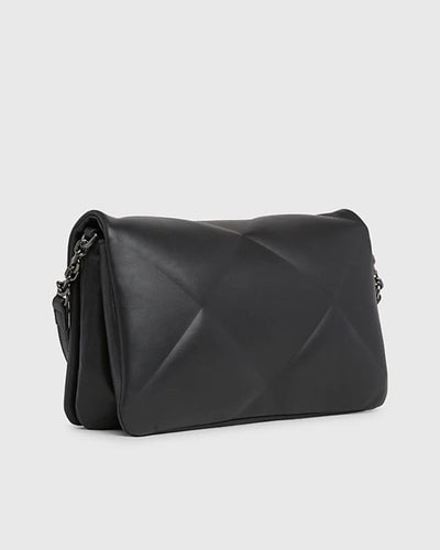 Calvin Klein - Re-Lock Quilt Shoulder Bag in Black - Rear View