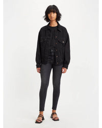 Levi's - High Rise Straight Jeans in Black - Front View