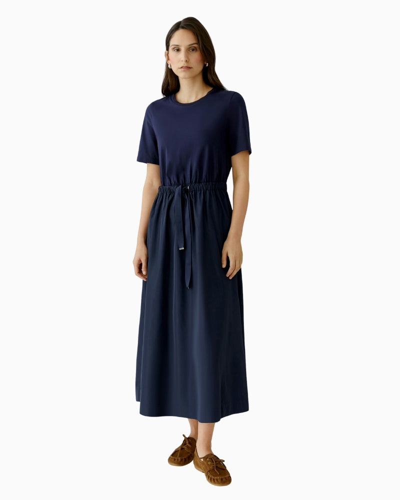 Oui maxi dress dark blue front view