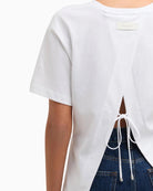 Barbour Liza T-shirt white back view showing tie detail