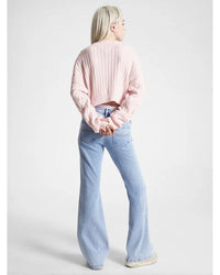Tommy Jeans - Boxy Centre Flag Sweater in Baby Pink - Rear View