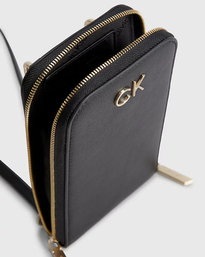 Calvin Klein - Re-Lock Phone Crossbody Bag in Black - Close View