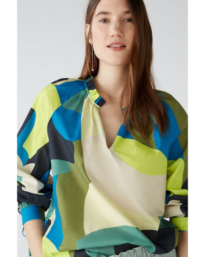 Oui - Tunic in Green - Close View