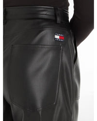 Tommy Jeans - Daisy LR Baggy Pleather Pant in Black - Close View