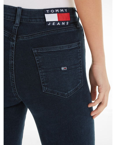 Tommy Jeans - Sylvia High Rise Jeans in Dark Denim - Close View
