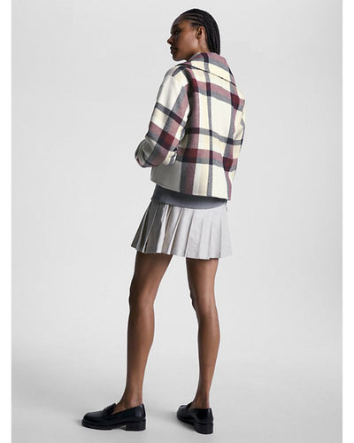 Tommy Women - Wool Blend Check Peacoat in Check - Rear View