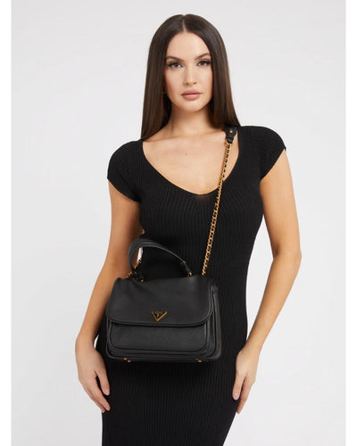Guess Bags - Beco Convertible XBody Flap Bag in Black - Front View