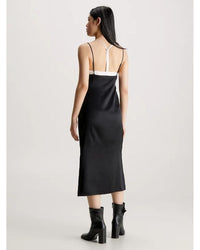 Calvin Klein - Zipped Back Midi Slip Dress in Black - Rear View