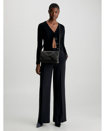Calvin Klein - Re-Lock Quilt Shoulder Bag in Black - Full View