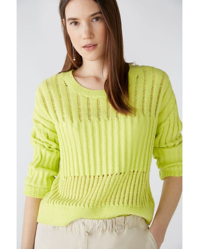 Oui - Jumper in Lime - Close View