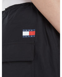 Tommy Jeans - Cotton Nylon Parachute Pant in Black - Logo View