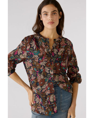 Oui - Blouse in Brown - Close View