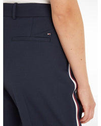 Tommy Hilfiger - Wide Leg Pleated Pant in Navy - Close View