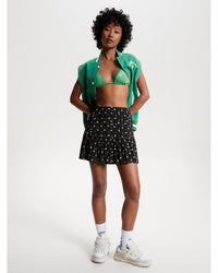 Tommy Jeans - Ditsy Geo Super Mini Skirt in Black - Front View