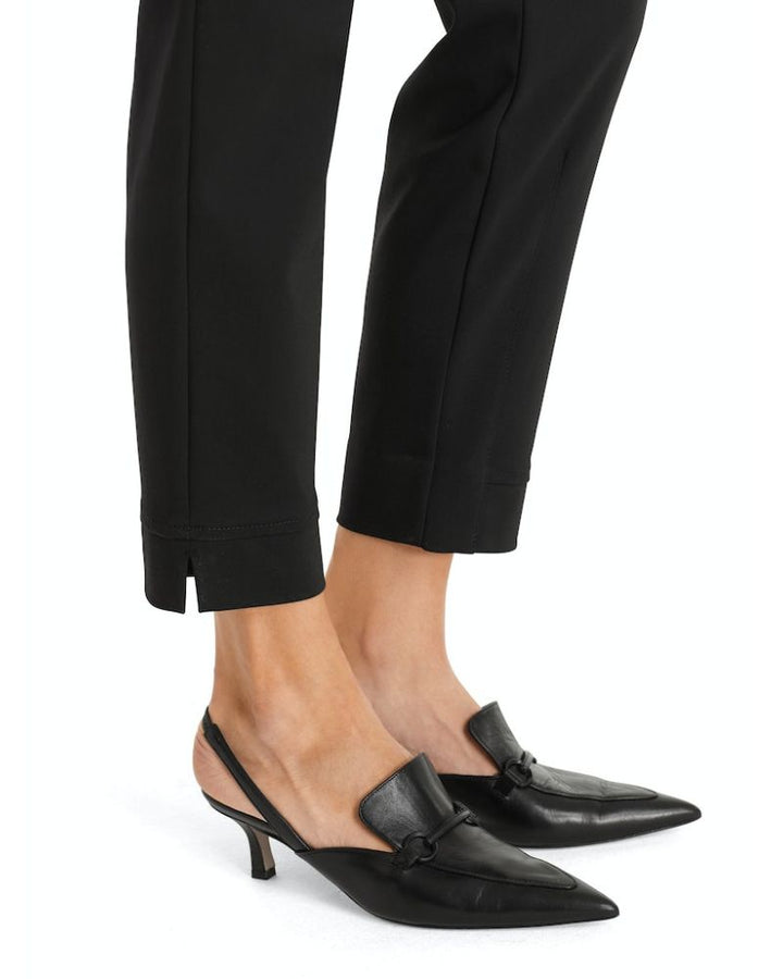 Marc Aurel - Split Trousers in Black - Close View