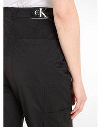 Calvin Klein - Logo Belt High Rise Relaxed Trousers in Black - Close View