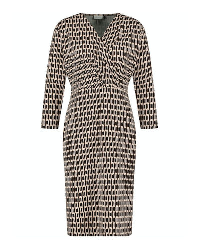 Gerry Weber - V-Neck Long Sleeve Dress in Black - Front View