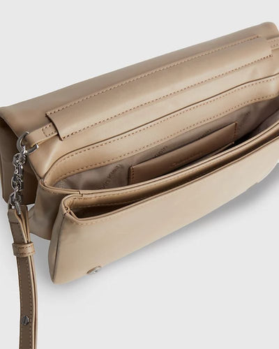 Calvin Klein - Re-Lock Quilt Shoulder Bag in Taupe - Open View