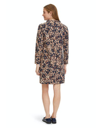 Betty Barclay - Long Sleeve Short Dress in Camel - Rear View
