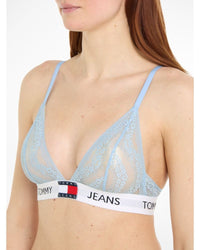 Tommy Hilfiger - Unlined Triangle Bikini in Baby Blue - Close View