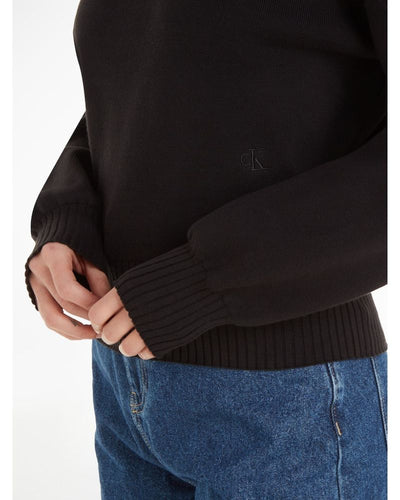 Calvin Klein - Cut Out Loose Sweater in Black - Close View