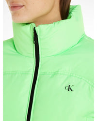 Calvin Klein - Non Down Cropper Puffer Coat in Green - Close View