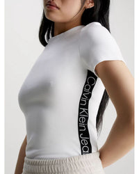 Calvin Klein - Side Tape T-Shirt in White - Close View