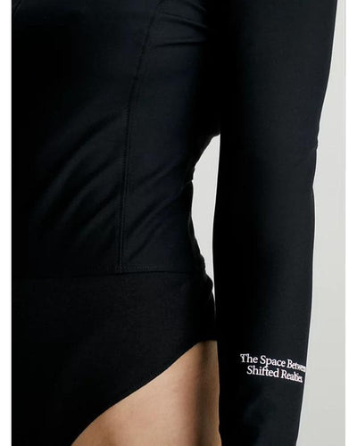 Calvin Klein - Back Buckle Long Sleeve Top in Black - Close View