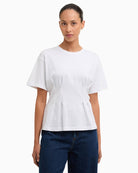 Barbour Liza T-shirt white front view on model