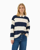 Part Two AmariPW Poloshirt After Midnight Stripe front view