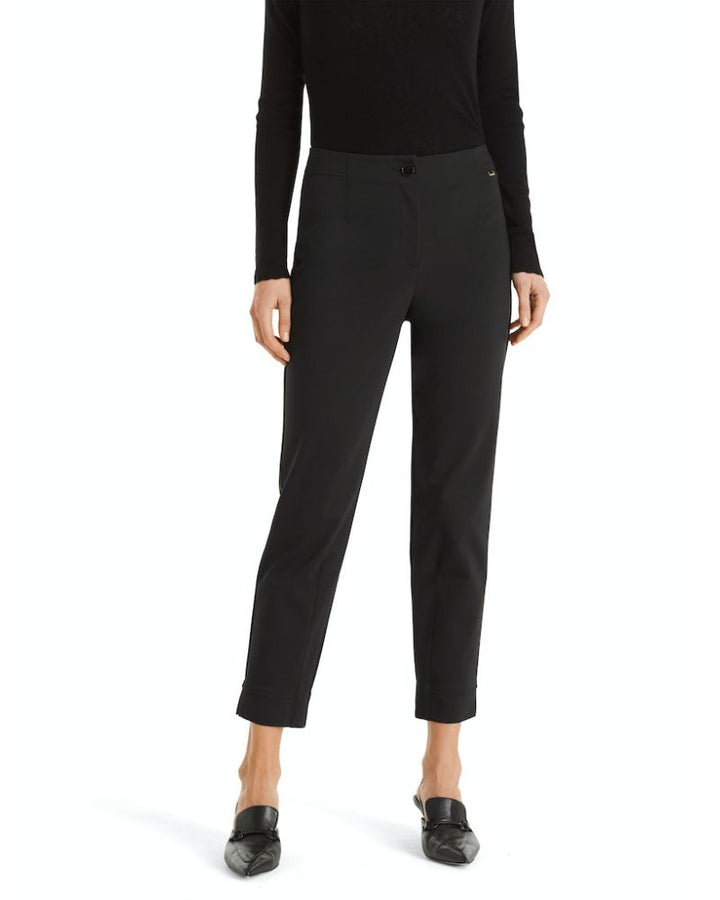 Marc Aurel - Split Trousers in Black - Front View