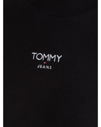 Tommy Jeans - Turtleneck Essential Logo Dress in Black - Logo View