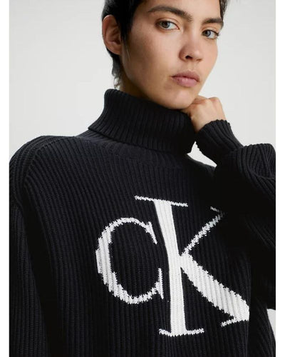 Calvin Klein - Blown Up CK Loose Sweater in Black - Close View