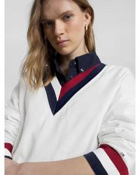 Tommy Hilfiger - GS CO V-Neckline Sweater in Ecru - Close View