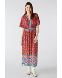 Oui - Maxi Dress in Pink - Front View