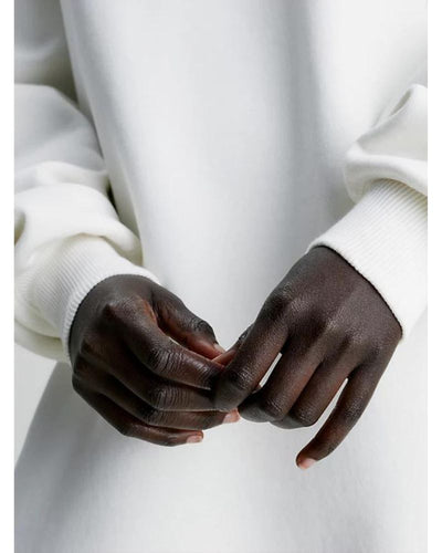 Calvin Klein - Monologo Roll Neck Dress in Ivory - Sleeve View